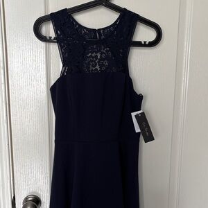 City Studio Navy Lace Mini Dress